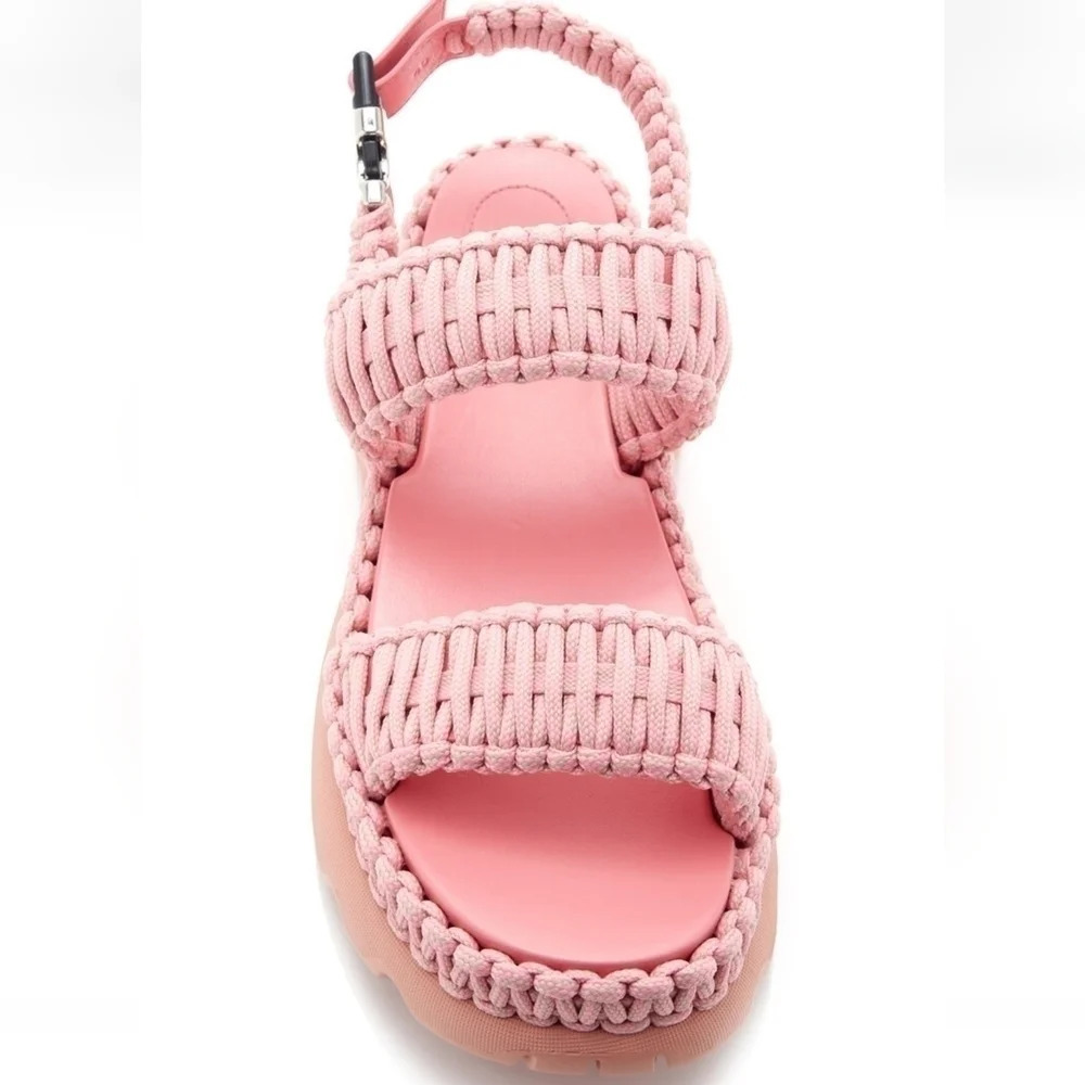 Moncler Belay Woven Sandals in pink size 10 - Picture 2 of 7